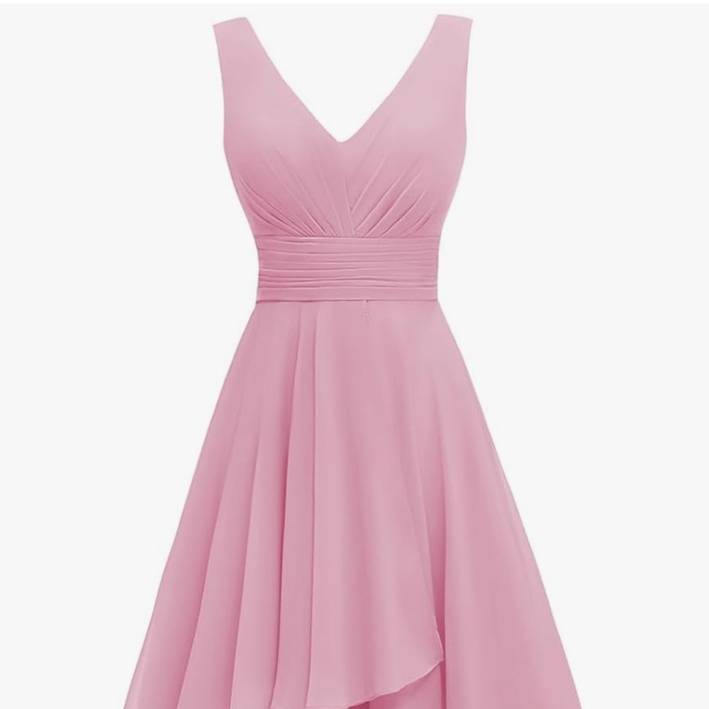Chic Rose High-Low Dress